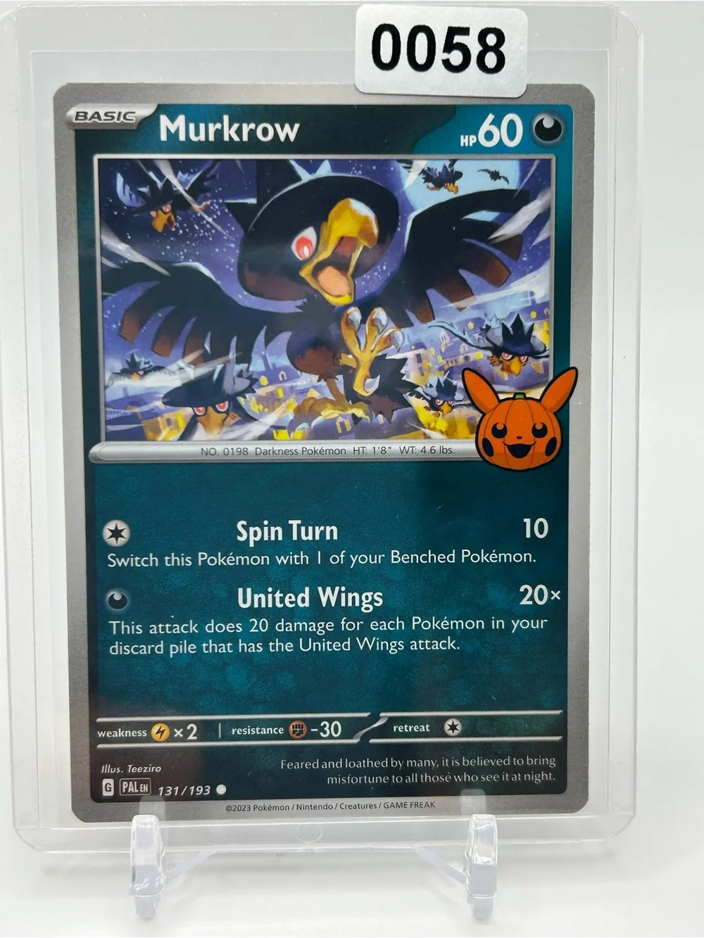 Murkrow Pokemon Trick or Trade Trading Card 🎃